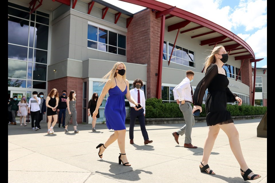 Terry Fox graduates posed this month for a drone photo.