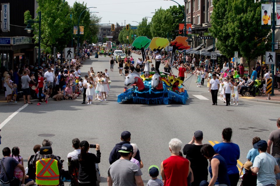 The May Day parade down Shaughnessy Street in Port Coquitlam.