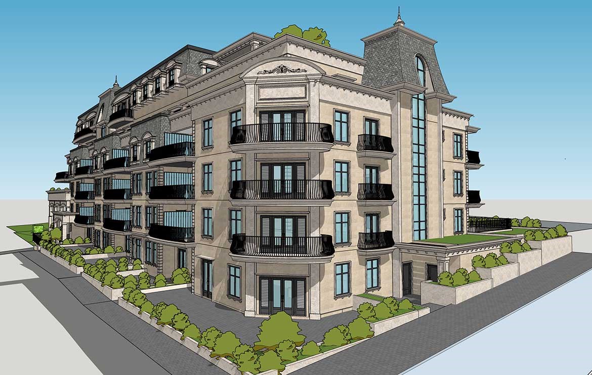 L’architecture baroque française est prévue pour le nouveau condominium Coquitlam, immeuble de maisons en rangée