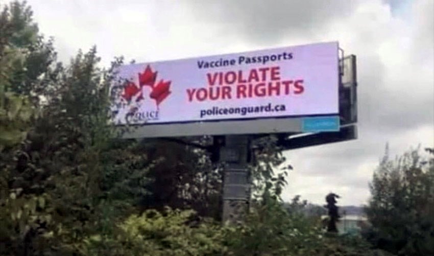 anti-vaxx billboard