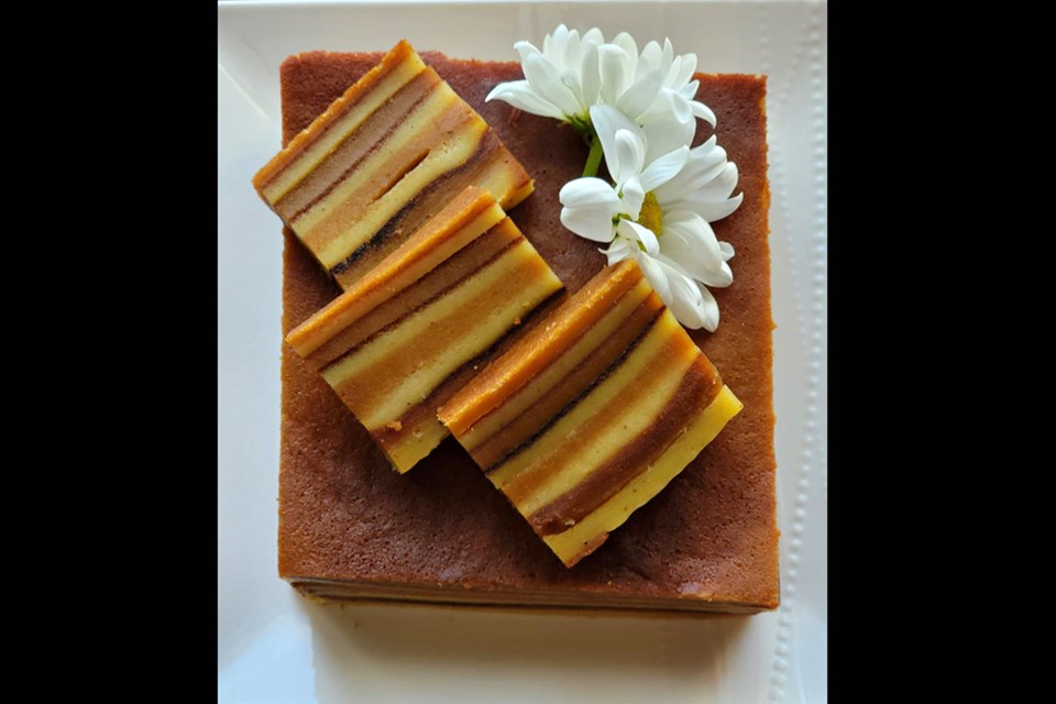 Bebinca is a traditional Portuguese holiday dessert that can range from seven to 16 layers of cake.
