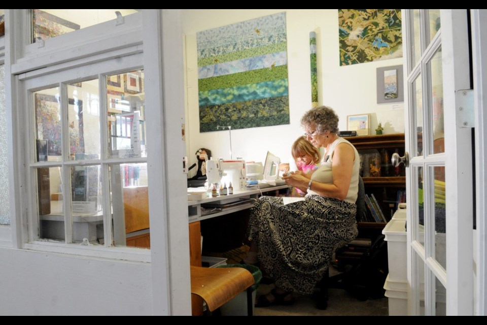 Textile artist Judy Villett in her space at 100 Braid Street Studios in New Westminster, in 2015.