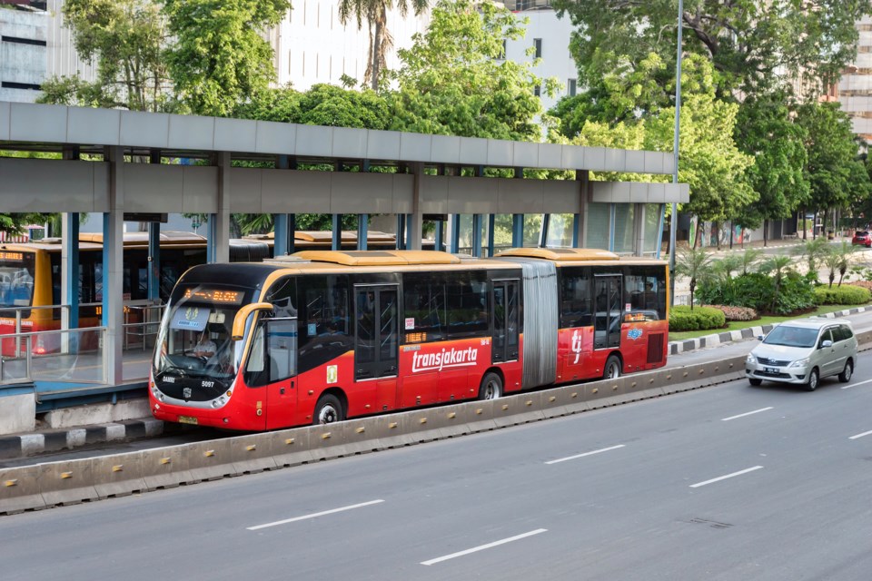 The Bus Rapid Transit corridor in Jakarta, Indonesia. The City of Port Coquitlam is also lobbying for the technology through the Tri-Cities.