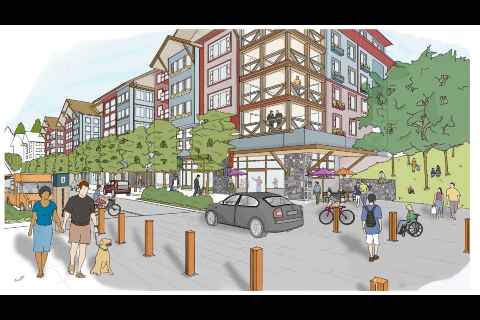 An artist's rendering of Burke Mountain Village in Coquitlam.