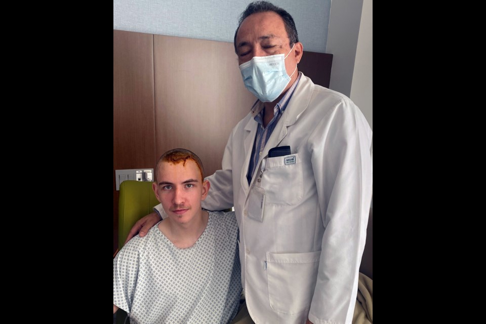 Anmore resident Cale Hooker in Mexico after his surgery.