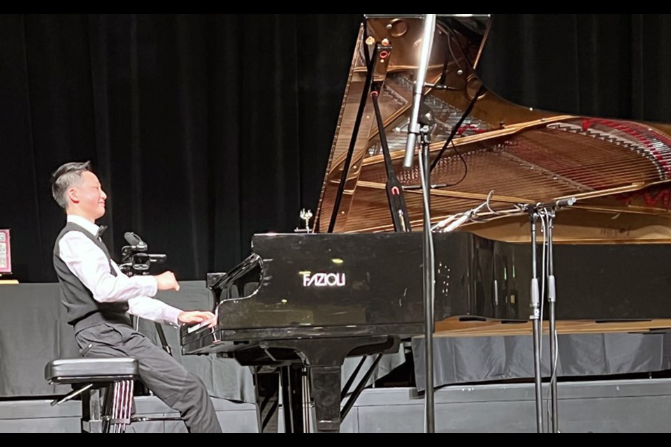 A piano competitor at the 2022 CDMF Performing Arts Festival in Port Coquitlam.