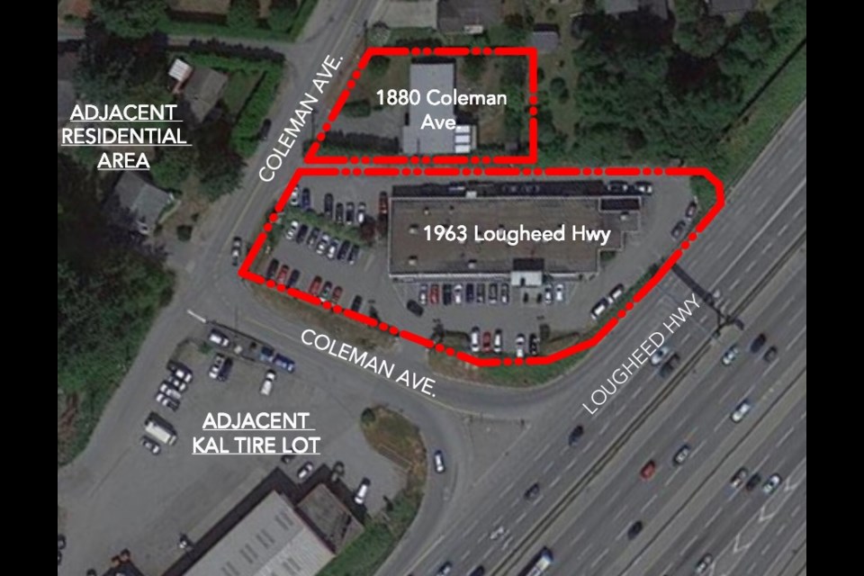 The proposal for the Disciple Methodist Church to change the land use at 1963 Lougheed Hwy. and 1880 Coleman Ave.