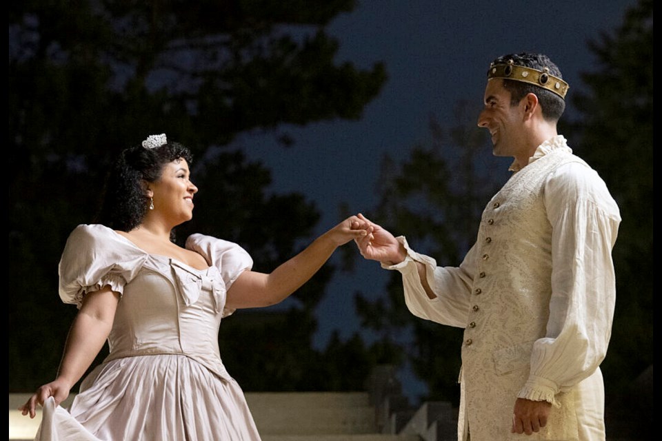 Ali Watson and Kamyar Pazandeh star in Gateway Theatre's "Cinderella" in December 2023.