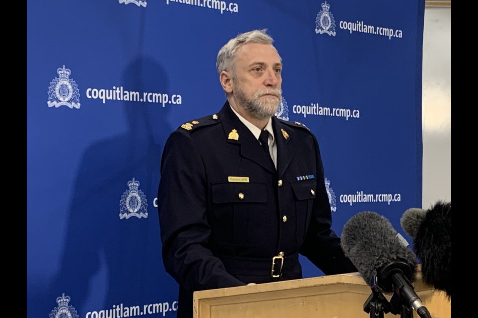 Coquitlam RCMP Insp. Darren Carr on March 1, 2024. Carr is now the acting Officer in Charge following the recent departure of Supt. Keith Bramhill.