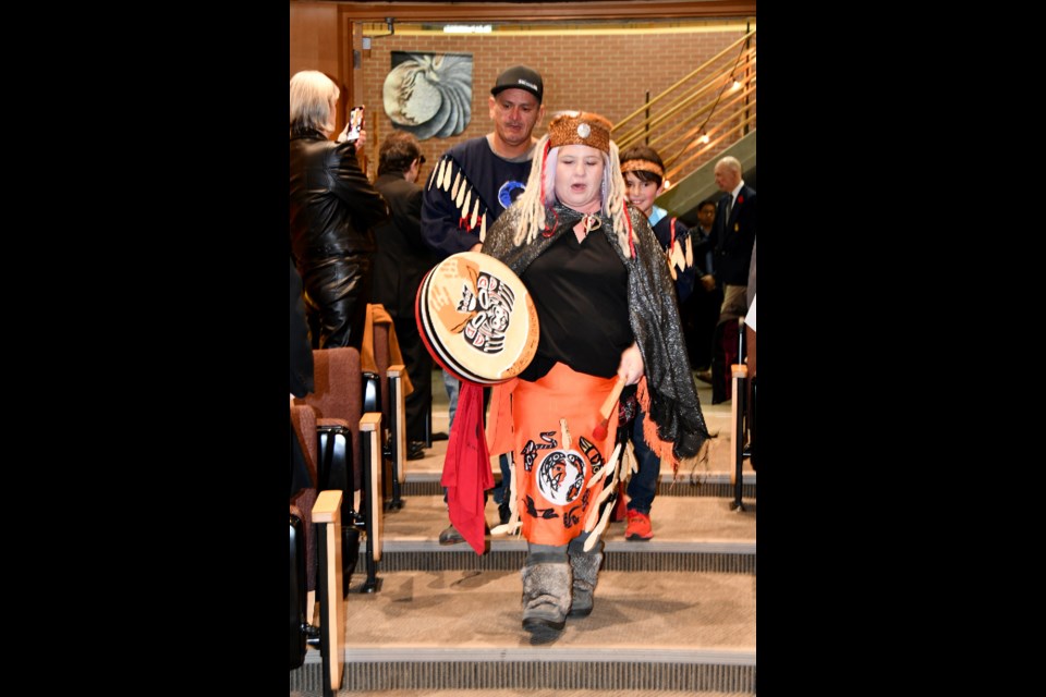 Kwikwetlem First Nation drummer Kristina Joe and her family.