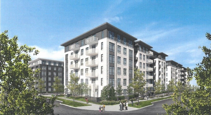 An artist's rendering of the northeastern view of Mosaic's proposal in southern Coquitlam.