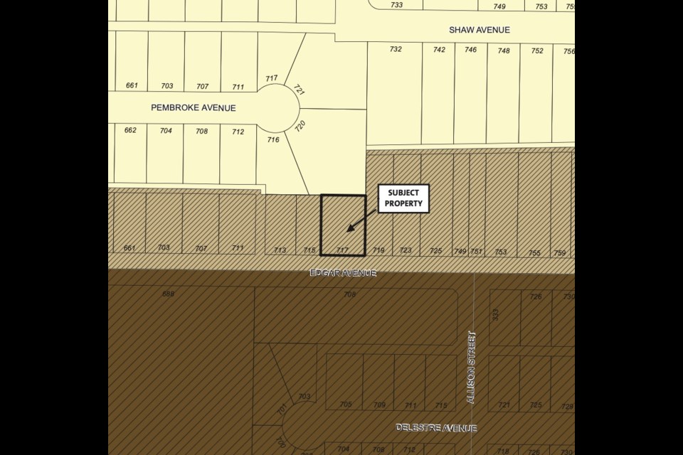 A site map for 717 Edgar Ave. in Coquitlam.