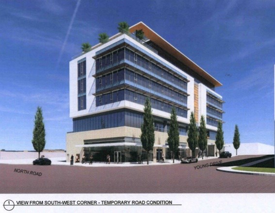 An artist's rendering for the commercial building proposed for 323 North Rd., Coquitlam.