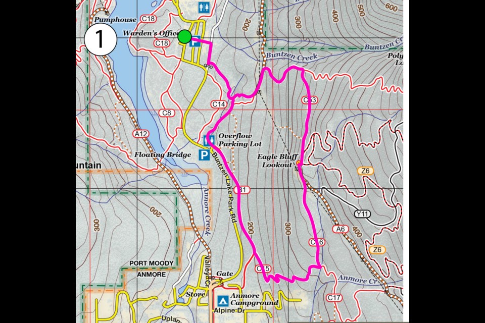 Eagle Bluff Lookout map. 