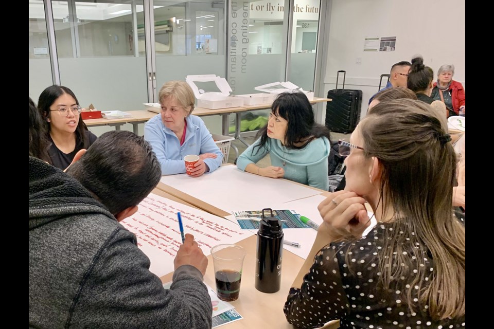 Participants at the inaugural Low Entropy Homelessness Forum brainstorm about how to help "unhoused friends."