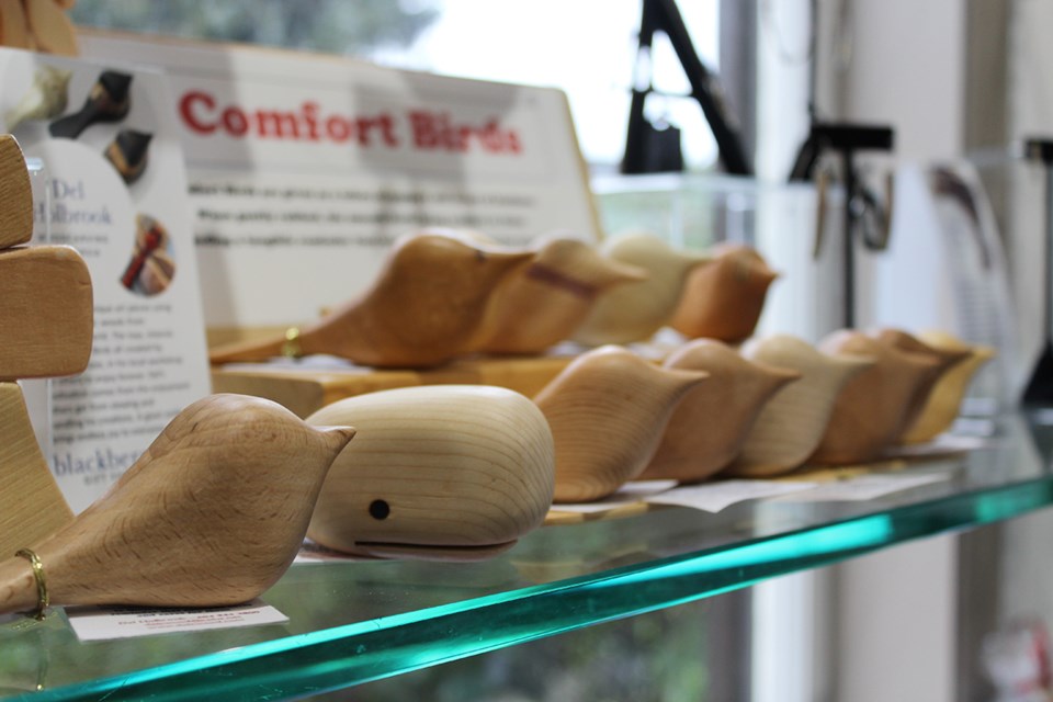 Hand-carved comfort animals by Coquitlam's Del Holbrook.