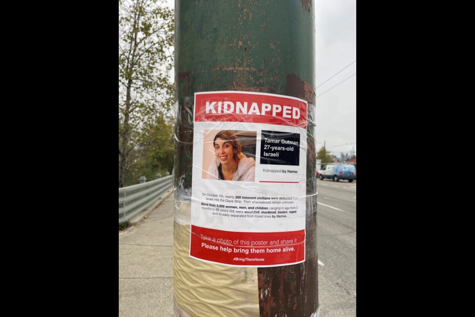 A Kidnapped From Israel flyer in Coquitlam.