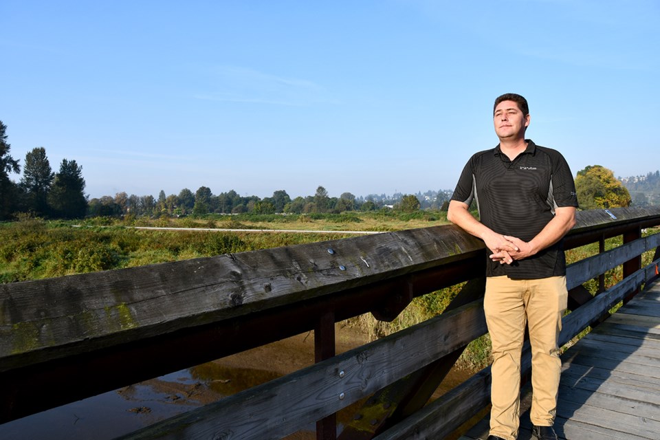 Kwikwetlem First Nation Coun. John Peters at the Colony Farm Regional Park bridge.