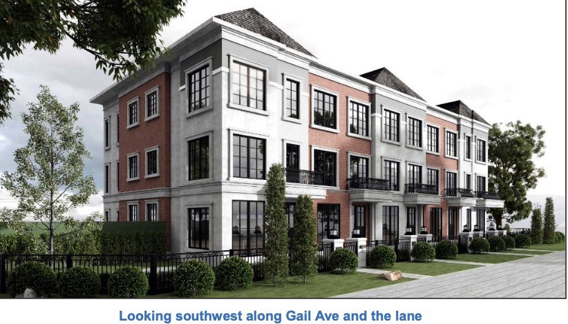 An artist's rendering for the proposed townhouse development at 3390 Lancaster St. in Port Coquitlam.