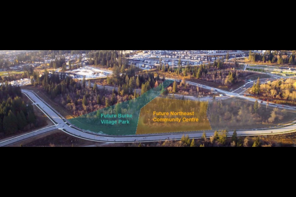 A map for the new Northeast Community Centre in Coquitlam.