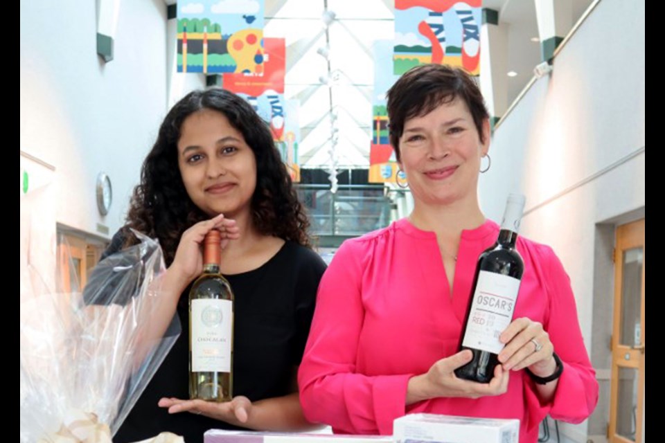 Place des Arts’ development coordinator Vishakha Uppoor with executive director Joan McCauley.