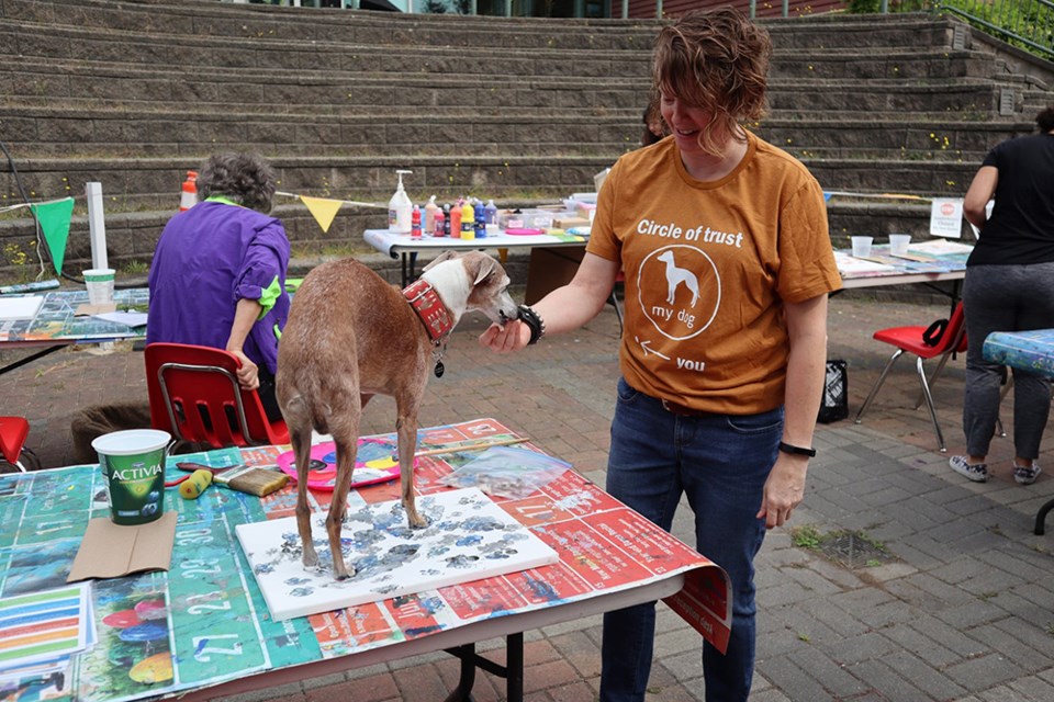 PAWcasso is a event by Coquitlam's Place des Arts that invites pet owners to paint a masterpiece with their dog.