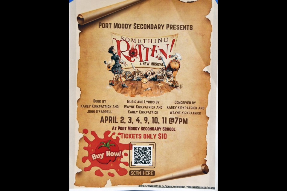 The poster for PMSS' production of Something Rotten!