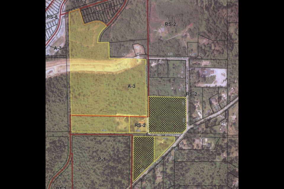 A map of the 50 acres of Double Kappa Holdings properties that the company wants rezoned.