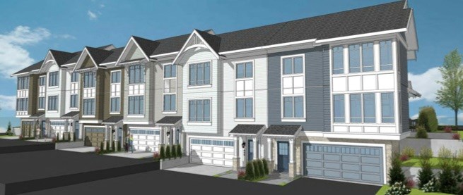 A rendering of the townhomes proposed for Burke Mountain.