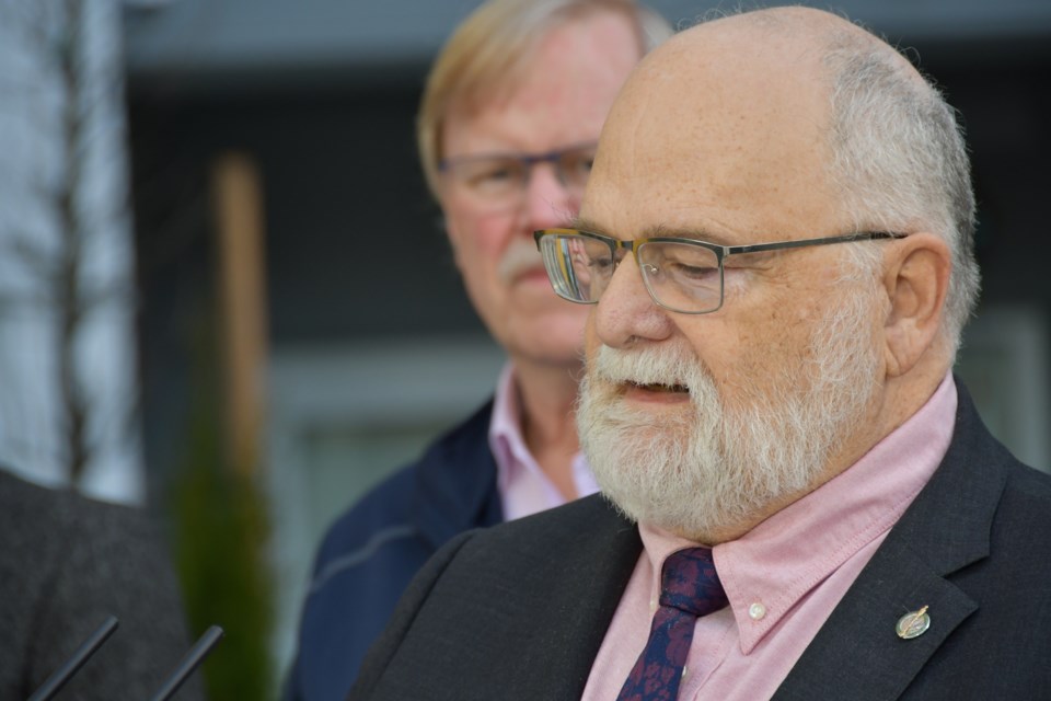 Coquitlam–Port Coquitlam Liberal MP Ron McKinnon at the press conference on Feb. 9, 2024.