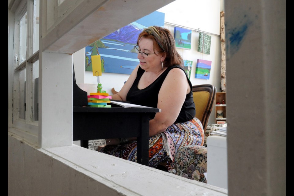 Susan Greig in her studio at 100 Braid Street, in 2015. 