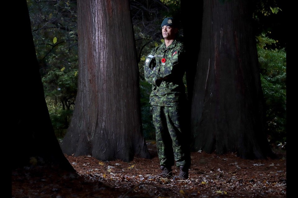 Master Cpl. Justin Fernandes of Coquitlam was the patrol commander for the Royal Westminster Regiment’s Exercise Cambrian Patrol team in Wales, in October 2023.