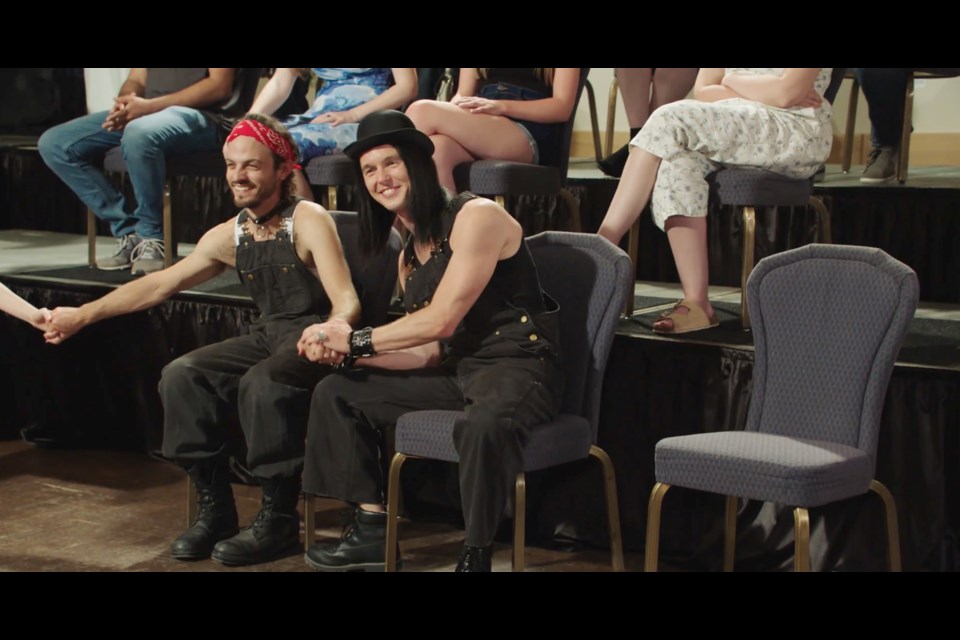 Coquitlam's Tyler Johnston as Stewart with his sidekick Evan Stern as Roald (wearing a red bandana) in Season 11 of "Letterkenny."