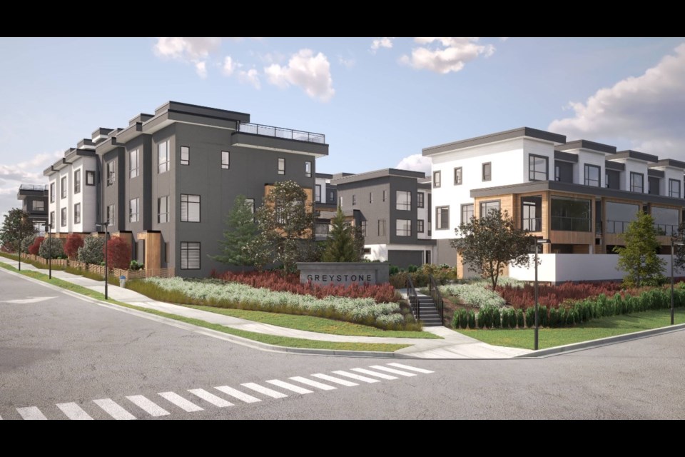 An artist's rendering of the proposed view of the townhouse project from Mary Hill Bypass.