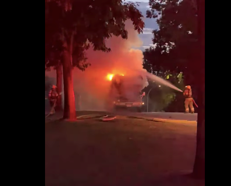 Camper fire in Port Coquitlam Linda Snowden image