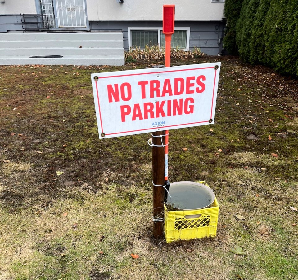 no-trades-parking-sign
