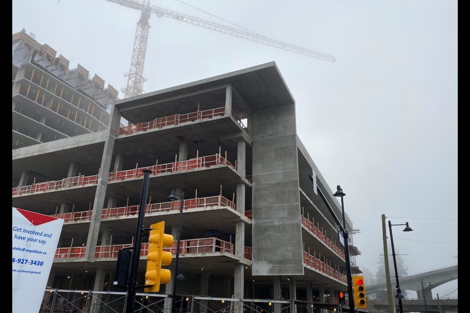 The first two of seven towers are under construction at 319 North Road in Coquitlam, near the Lougheed SkyTrain Station.