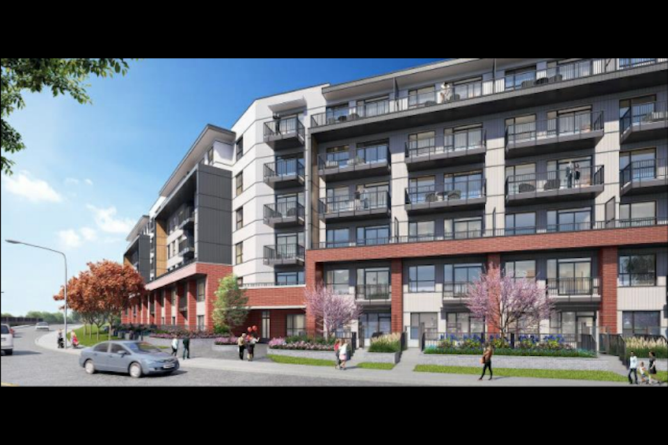 A rendering of the new 300-unit apartment complex on Kingsway Avenue in Port Coquitlam that will be called Westminster Junction.