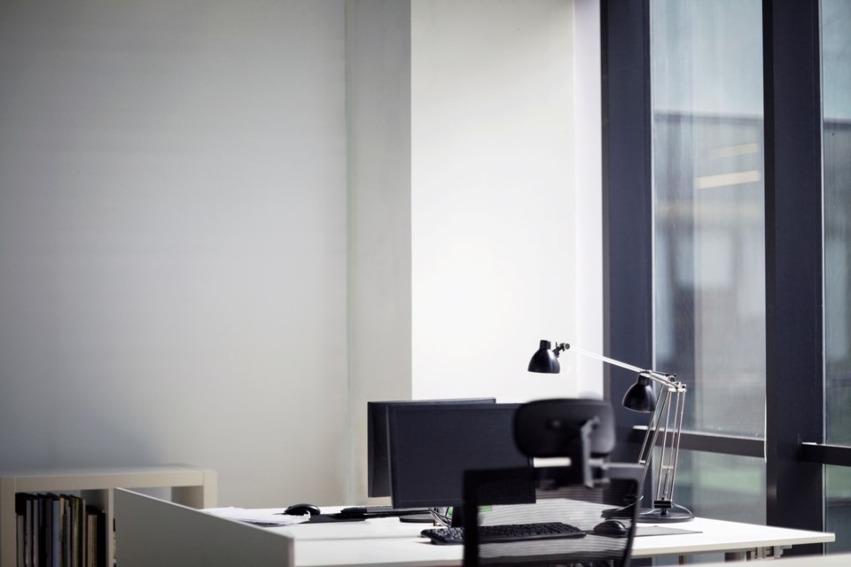 Empty desk of office worker