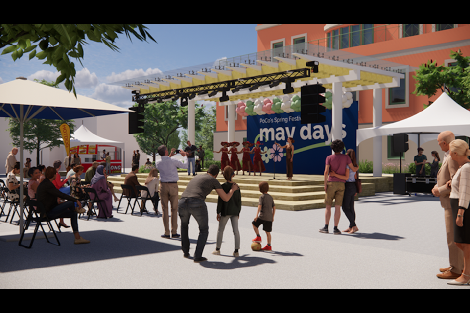 Artist rendering of the upgrade to Leigh Square in downtown Port Coquitlam.