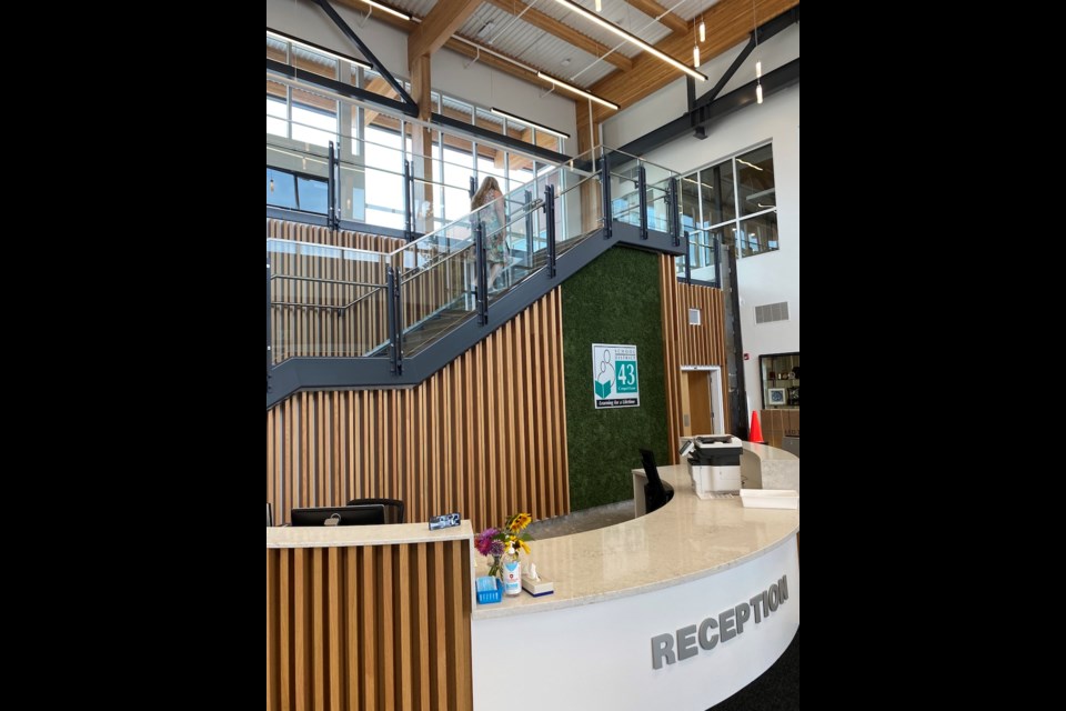 The lobby of the new Education Learning Centre, located at 1080 Winslow Ave., Coquitlam.
