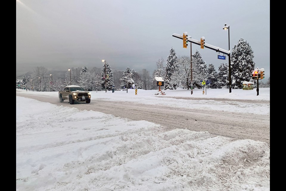 Coquitlam accumulated more than 15 cm of snow, more than 30 cm at higher elevations, overnight on Dec. 20, 2022.