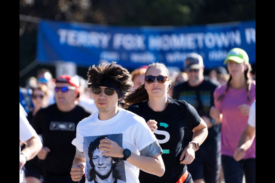 Runners take off from the start line of the 42nd annual Terry Fox Hometown Run, Sunday, Sept. 18, at the Hyde Creek Recreation Center in Port Coquitlam.