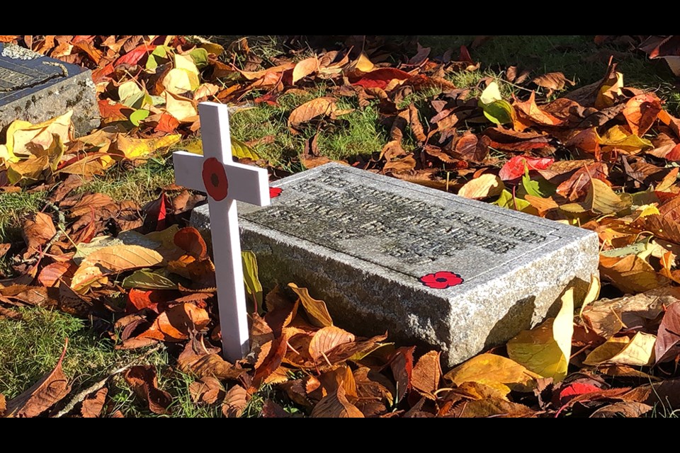 Students from Port Coquitlam's Hope Lutheran Christian School took part in a special ceremony on Nov. 8, 2022, in recognizing local fallen veterans ahead of Remembrance Day at Robinson Memorial Cemetery, which included placing poppies at grave sites.