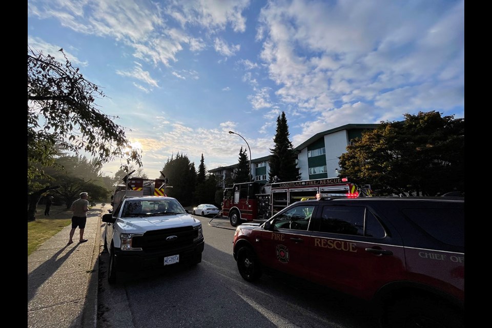 Coquitlam firefighters extinguished a townhouse complex fire on Packard Avenue on Aug. 19, 2021.