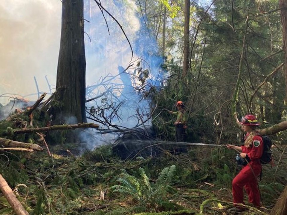 Fighting the Minnekhada wildfire