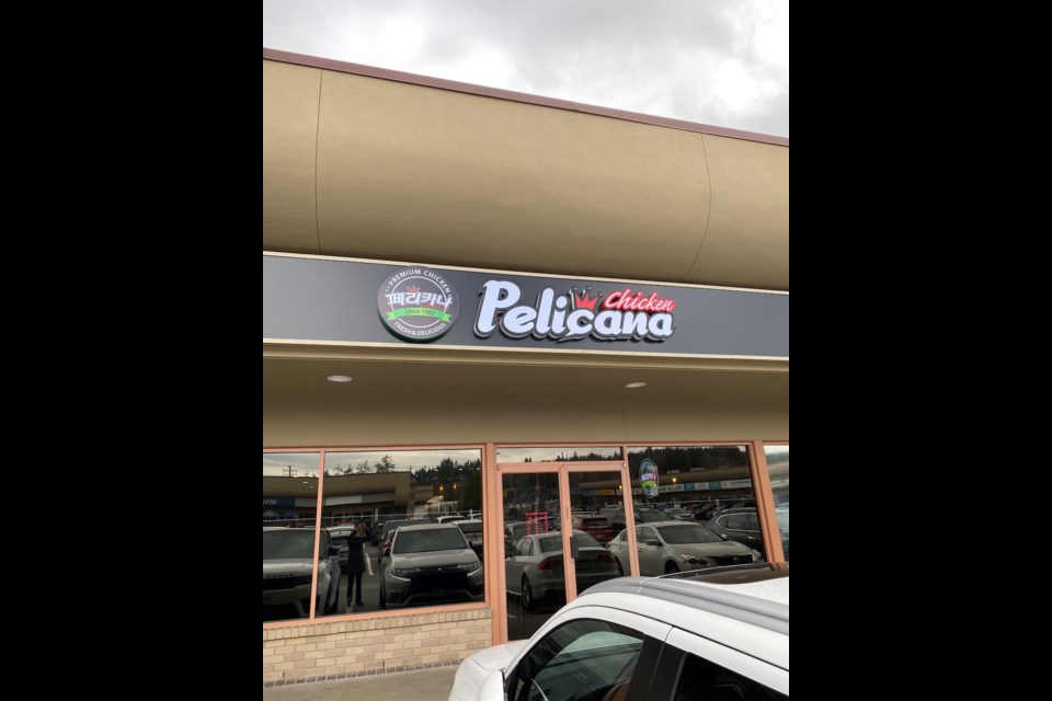 Pelicana Chicken has opened at 206-2748 Lougheed Hwy, Westwood Centre.