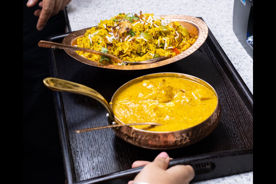 Chicken korma and biryani chicken served up at Naan Club in Coquitlam.