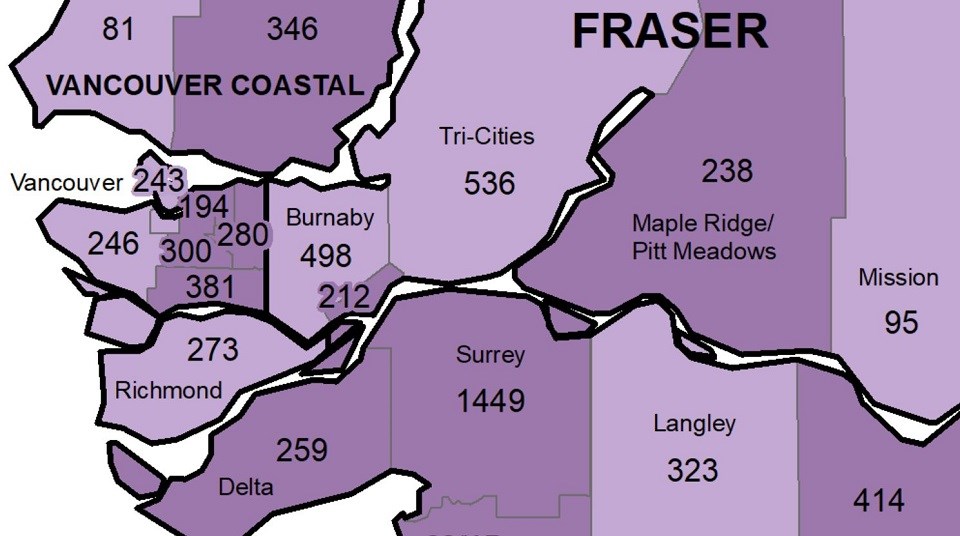 BCCDC local health area Tri-Cities - Jan. 28, 2022