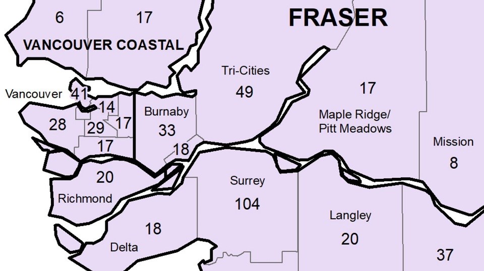 BCCDC local health area Tri-Cities - March 25, 2022